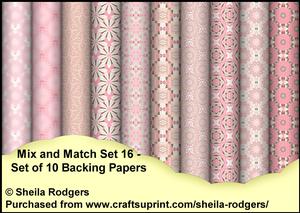Mix and Match Set 16 - Set of 10 Backing Papers