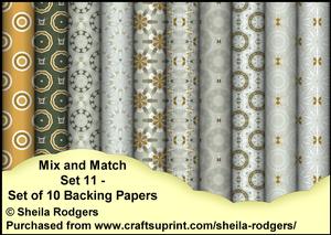 Mix and Match Set 11 - Set of 10 Backing Papers