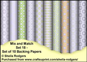 Mix and Match Set 18 - Set of 10 Backing Papers