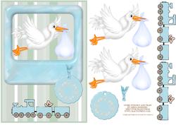 Stork with Boy and Train