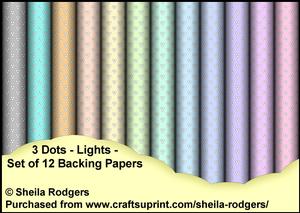 3 Dots - Lights - Set of 12 Backing Papers