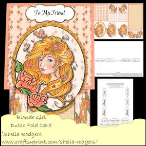 Dutch Fold Card - Blonde Girl