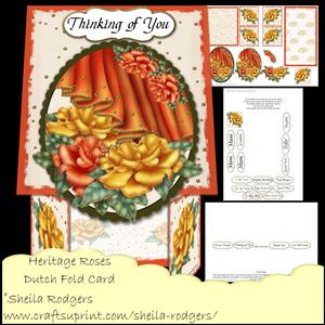 Dutch Fold Card - Heritage Roses