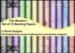 Fan Borders - Set of 12 Backing Papers