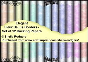 Elegant Fleur De Lis Borders - 12 Backing Papers