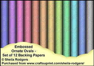 Embossed Ornate Ovals - Set of 12 Backing Papers