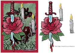 Dagger Through Rose Tattoo Art