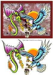 Winged Fighters Tattoo Art