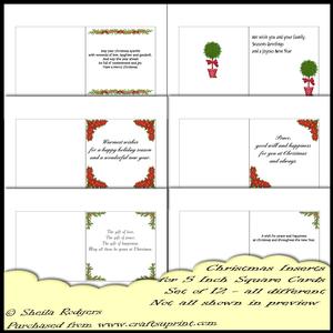 Christmas Inserts for 5 Inch Square Cards