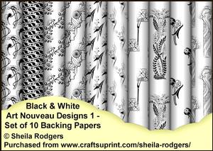 Black and White Art Nouveau Designs 1