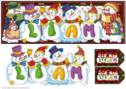 Snowmen Names Large Dl - Liam