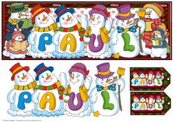 Snowmen Names Large Dl - Paul