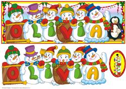 Snowmen Names Large DL - Olivia