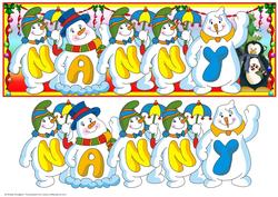 Snowmen Names Large Dl - Nanny