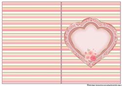 Heart Frame Sketch - Pink Shabby Chic Roses 1 Insert