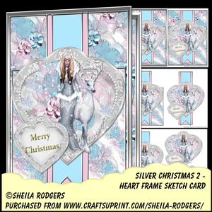 Heart Frame Sketch - Silver Christmas 2
