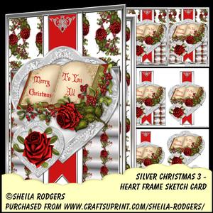 Heart Frame Sketch - Silver Christmas 3