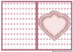 Heart Frame Sketch - Pink Floral with Butterfly Insert