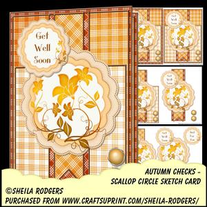 Scallop Circle Sketch - Autumn Checks