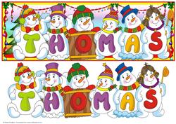 Snowmen Names Large Dl - Thomas