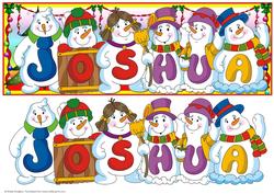 Snowmen Names Large Dl - Joshua