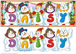 Snowmen Names Large Dl - Daisy