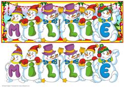 Snowmen Names Large Dl - Millie