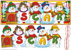 Snowmen Names Large Dl - Oscar
