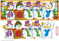 Snowmen Names Large Dl - Holly
