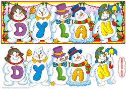 Snowmen Names Large Dl - Dylan