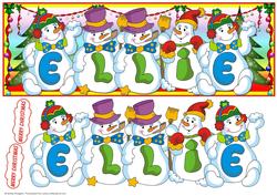 Snowmen Names Large Dl - Ellie