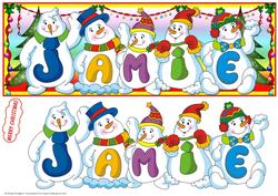 Snowmen Names Large Dl - Jamie
