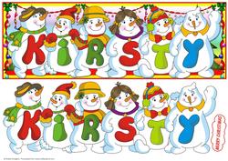 Snowmen Names Large Dl - Kirsty