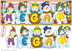 Snowmen Names Large Dl - Megan