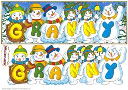 Snowmen Names Large Dl - Granny
