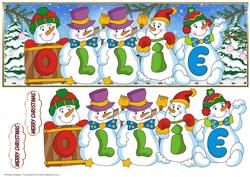 Snowmen Names Large Dl - Ollie
