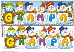 Snowmen Names Large Dl - Grampa