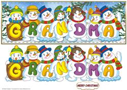 Snowmen Names Large Dl - Grandma