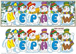Snowmen Names Large Dl - Nephew