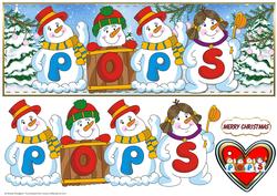 Snowmen Names Large Dl - Pops