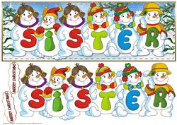 Snowmen Names Large Dl - Sister