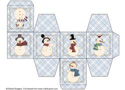 All in One Gift Box - Snowmen Berry Border