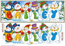 Snowmen Names Large Dl - Bailey