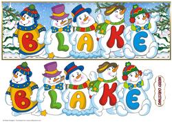 Snowmen Names Large Dl - Blake