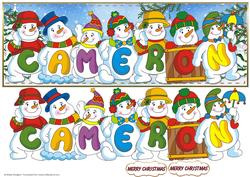 Snowmen Names Large Dl - Cameron