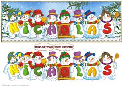 Snowmen Names Large Dl - Nicholas