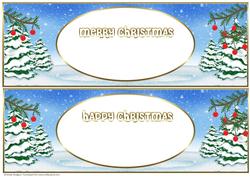 Snowmen Names Large DL - Two Inserts Fir Trees Red Baubles