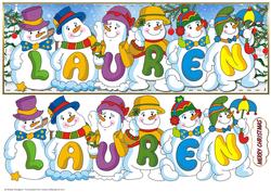 Snowmen Names Large Dl - Lauren