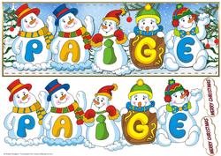 Snowmen Names Large Dl - Paige