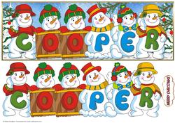 Snowmen Names Large Dl - Cooper